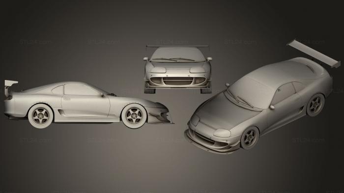Автомобили и транспорт (Тойота Супра, CARS_0327) 3D модель для ЧПУ станка